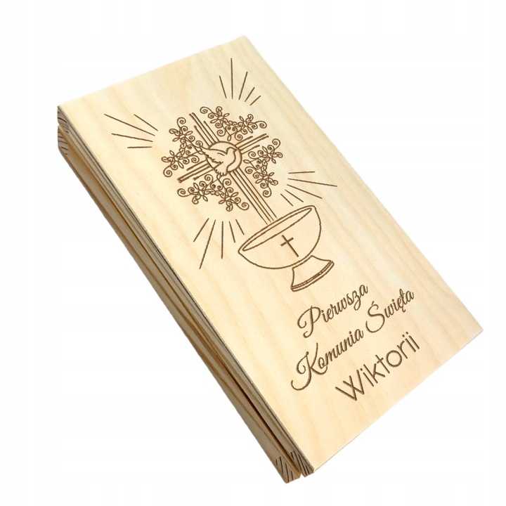 PAMIĄTKA Pierwszej KOMUNII ŚWIĘTEJ prezent pudełko pieniądze KOMUNIA