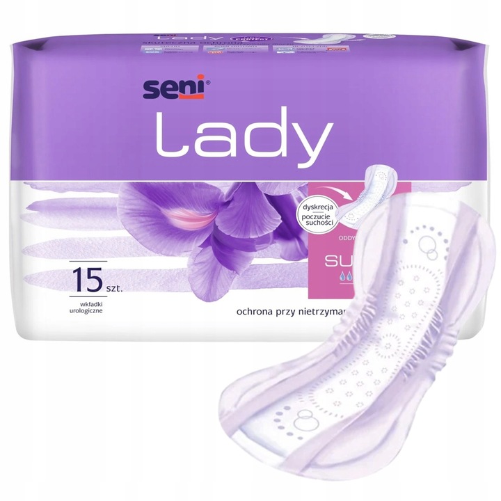 SENI LADY SUPER wkładki urologiczne 15szt. chłonność 5/6