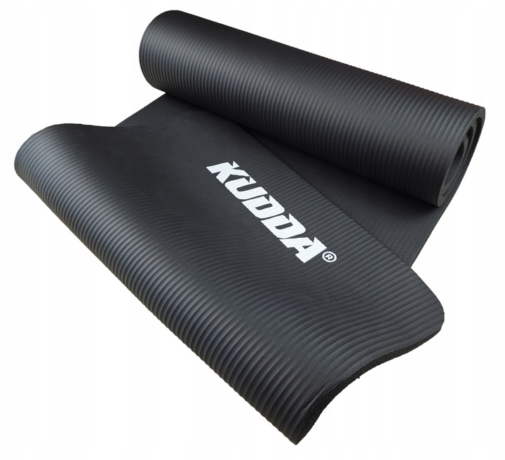Mata do ćwiczeń jogi gimnastyczna karimata gruba czarna 1,5CM / 15MM NBR