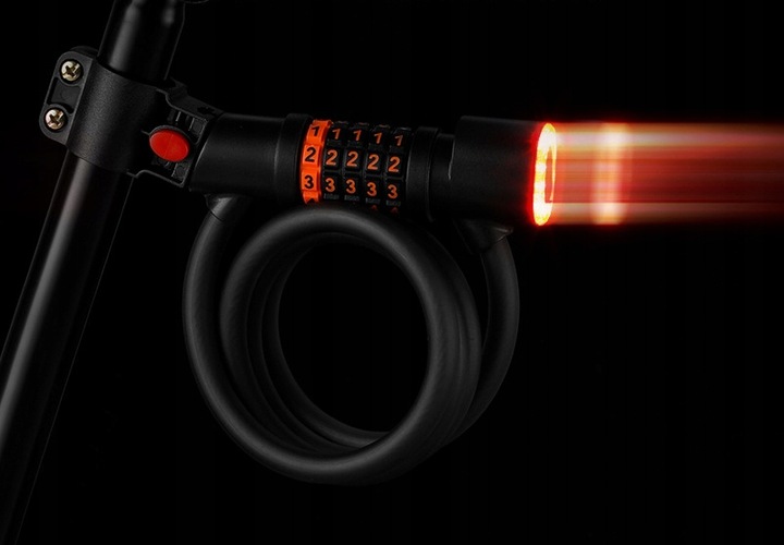 ZAMEK ZAPIĘCIE BLOKADA DO ROWERU + ŚWIATŁO TYLNE Lampka LED Uchwyt