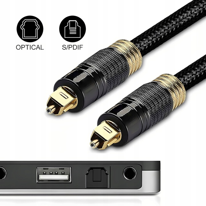 KABEL OPTYCZNY AUDIO TOSLINK HQ SPDIF DIGITAL PRZEWÓD CYFROWY