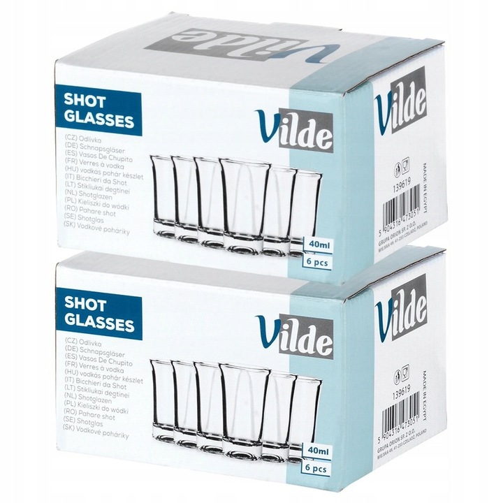 12x Kieliszki DO WÓDKI shotów szklane zestaw komplet kieliszków 40 ml