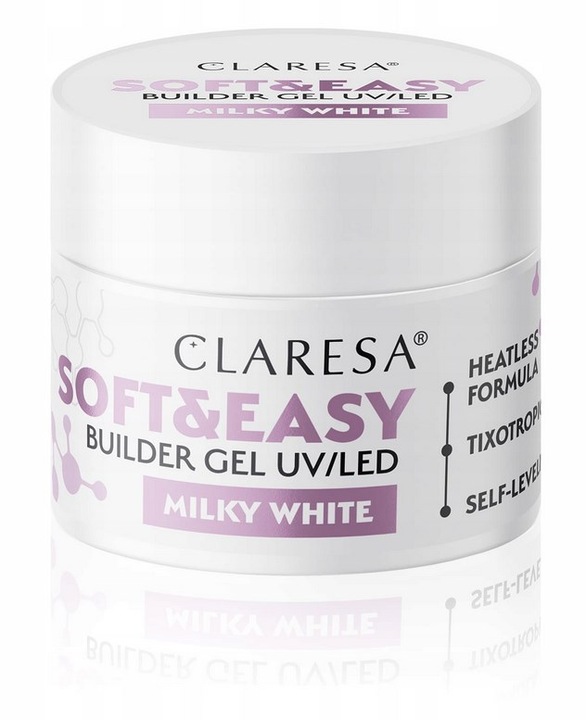 CLARESA SOFT&EASY ŻEL BUDUJĄCY UV/LED GEL BUILDING 45g MILKY WHITE