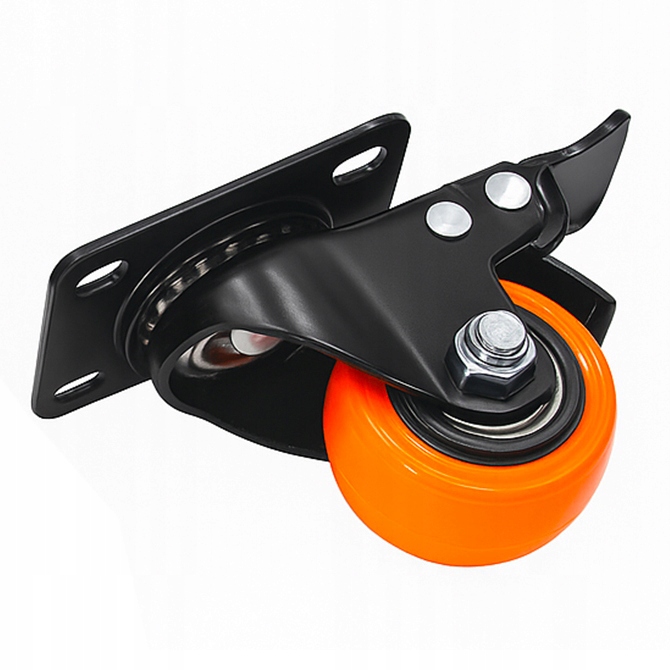 4 X KÓŁKO MEBLOWE OBROTOWE Z HAMULCEM 40 MM KAUCZUKOWE ZESTAW KÓŁEK