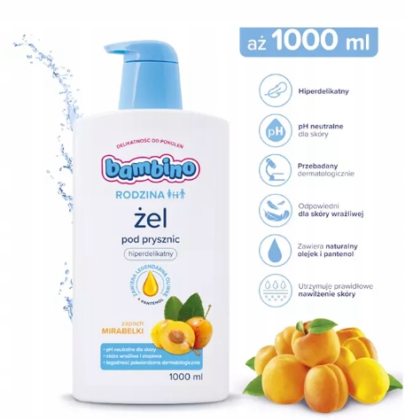 Bambino żel pod prysznic mirabelka 1L