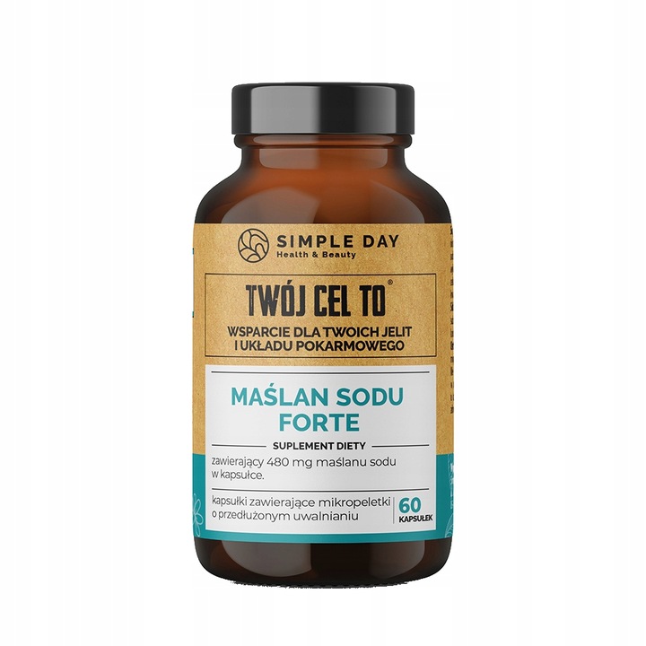 MAŚLAN SODU 80% FORTE 960mg KWAS MASŁOWY 768mg VEGE NA JELITA WRZODY