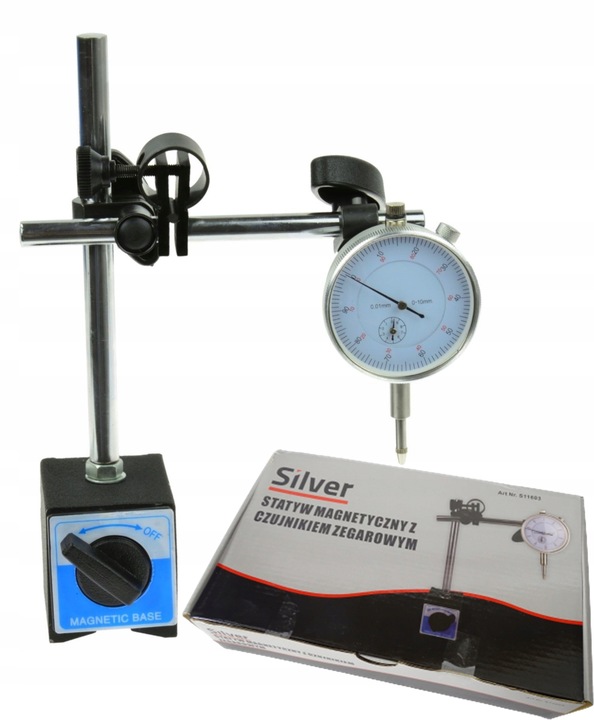 CZUJNIK ZEGAROWY+ STATYW MAGNETYCZNY DO SPRAWDZANIA BICIA TARCZ HAMULCOWYCH