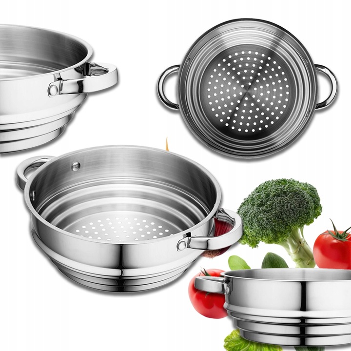 Stalowy wkład do gotowania na parze parowar sitko Altom Design 20/22/24 cm