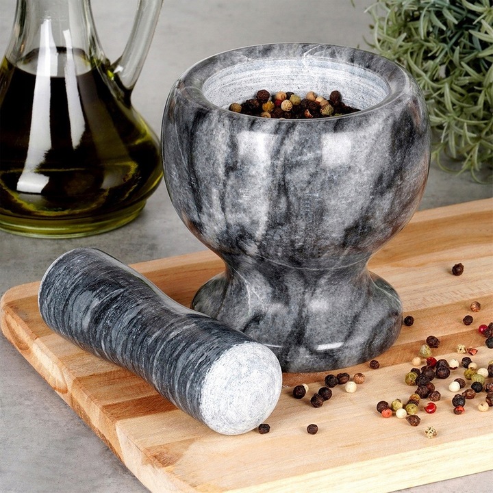 Moździerz KAMIENNY GRANITOWY kuchenny do ucierania przypraw z