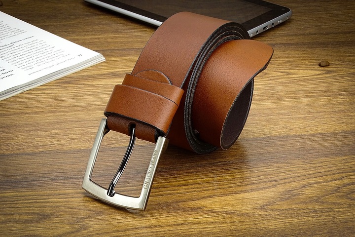 Pasek Skórzany Gracio Koniakowy Brąz Long SIZE 130