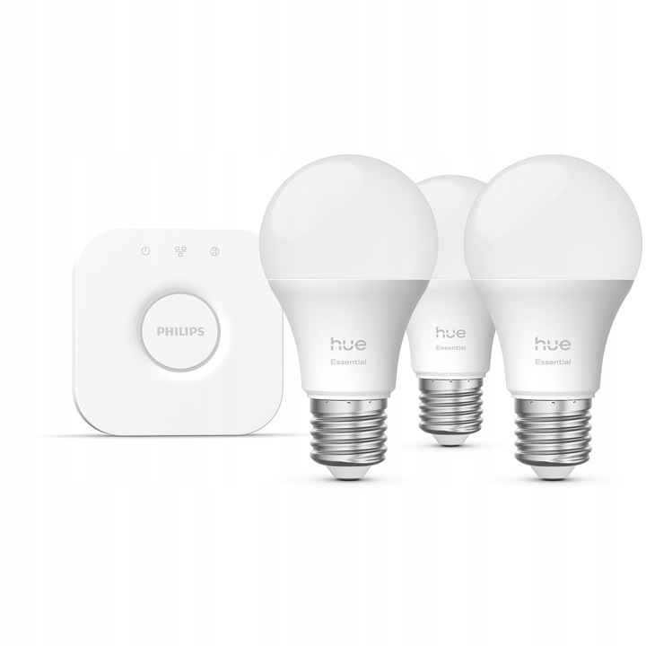 Żarówka LED E27 8W RGB Inteligentna 3 szt. + Mostek Philips HUE