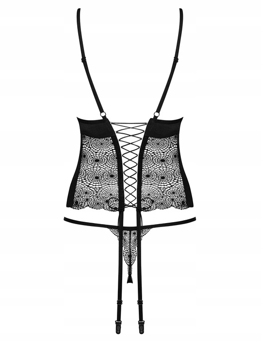 Obsessive Sharlotte Gorset sznurowany Stringi L/XL