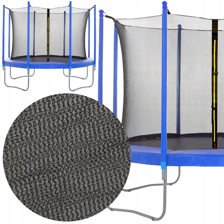 SIATKA DO TRAMPOLINY WEWNĘTRZNA MOCNA OCHRONNA na 8 SŁUPKÓW 304-312 cm 10FT