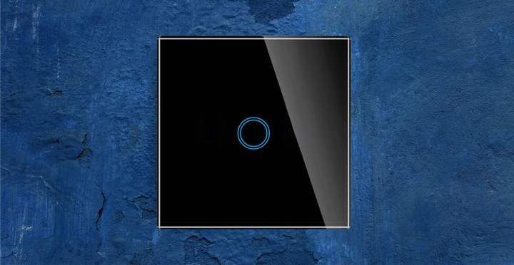 WŁĄCZNIK ŚWIATŁA SZKLANY DOTYKOWY POJEDYNCZY SCHODOWY KRZYŻOWY NA