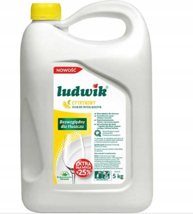 LUDWIK Płyn do mycia naczyń cytrynowy 5 kg