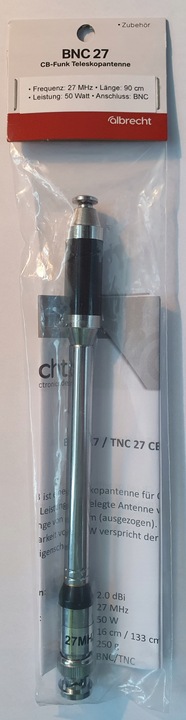 antena Albrecht BNC27 teleskopowa do ALAN 42 90cm 2dB 27MHz BNC