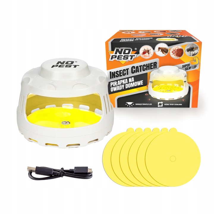 PUŁAPKA LEPOWA LEP LAMPA NA PLUSKWY PCHŁY KOMARY MUCHY CHRZĄSZCZE MOLE