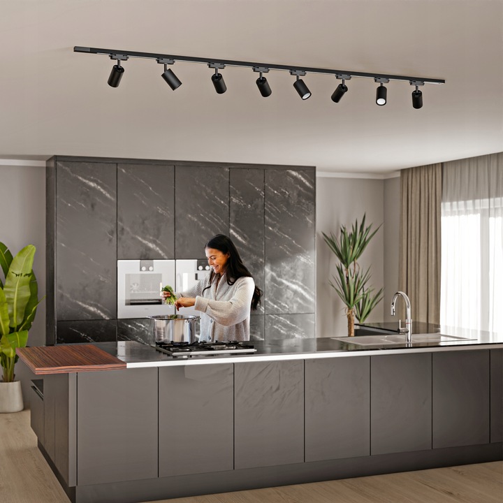 Zestaw Szynoprzewód Szyna 2m + 8x Oprawa Halogenowa LED GU10 Lampa