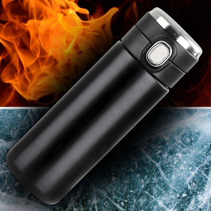 KUBEK TERMICZNY TERMOS Z USTNIKIEM NA KAWĘ HERBATĘ DO SAMOCHODU 420 ML LED