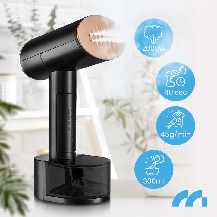 PAROWNICA DO UBRAŃ ŻELAZKO PAROWE STEAMER ZESTAW KLIPS ETUI 2000W