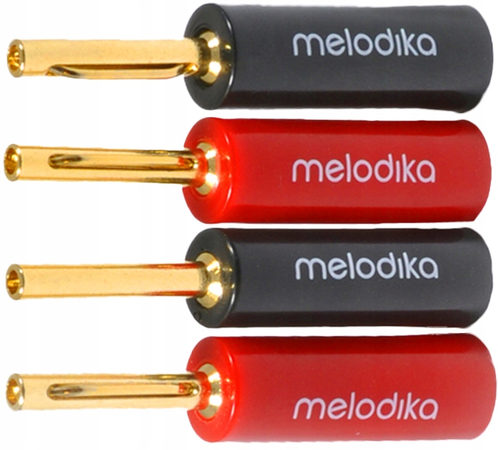 MELODIKA MDBAN4 WTYKI BANANOWE WTYK GŁOŚNIKOWY 4szt. ZŁOCONE edition