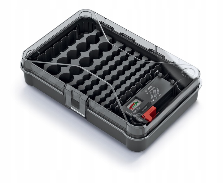 ORGANIZER NA BATERIE BATTERY BOX POJEMNIK KOSZYK NA BATERIE 85SZT. + TESTER