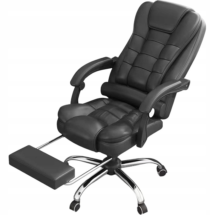 FOTEL BIUROWY OBROTOWY SKÓRZANY ERGONOMICZNY LC08 z MASAŻEM i