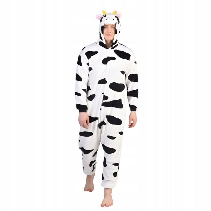 Piżama Onesie Kigurumi Kostium Przebranie Krowa XL: 175-185cm