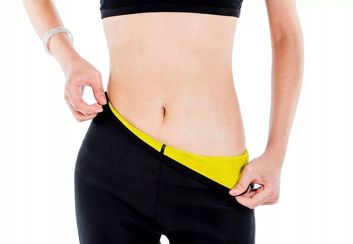 SPODNIE ODCHUDZAJĄCE FITNESS NEOPRENOWE SPODENKI DO ĆWICZEŃ CAPRI S/M