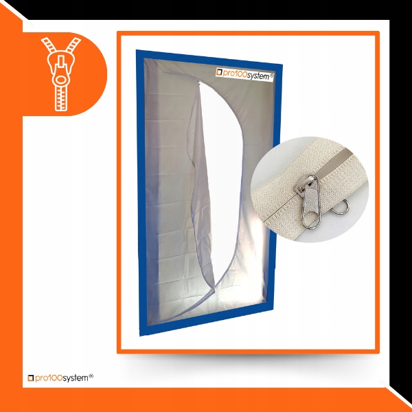 KURTYNA PRZECIWPYŁOWA Drzwi Remontowe Budowlane Z ZAMKIEM BŁYSKAWICZNYM