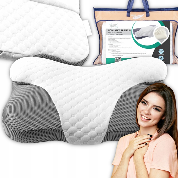 PODUSZKA ORTOPEDYCZNA Z WGŁĘBIENIEM DO SPANIA NA BOKU PROFILOWANA DUŻA