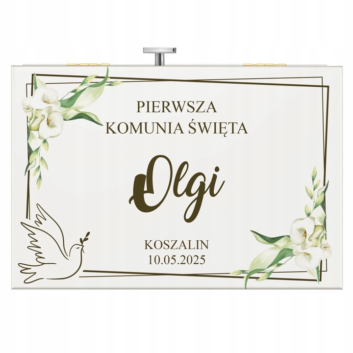 Pamiątka Komunii Świętej Prezent Komunia Szkatułka Pozytywka z Szufladką