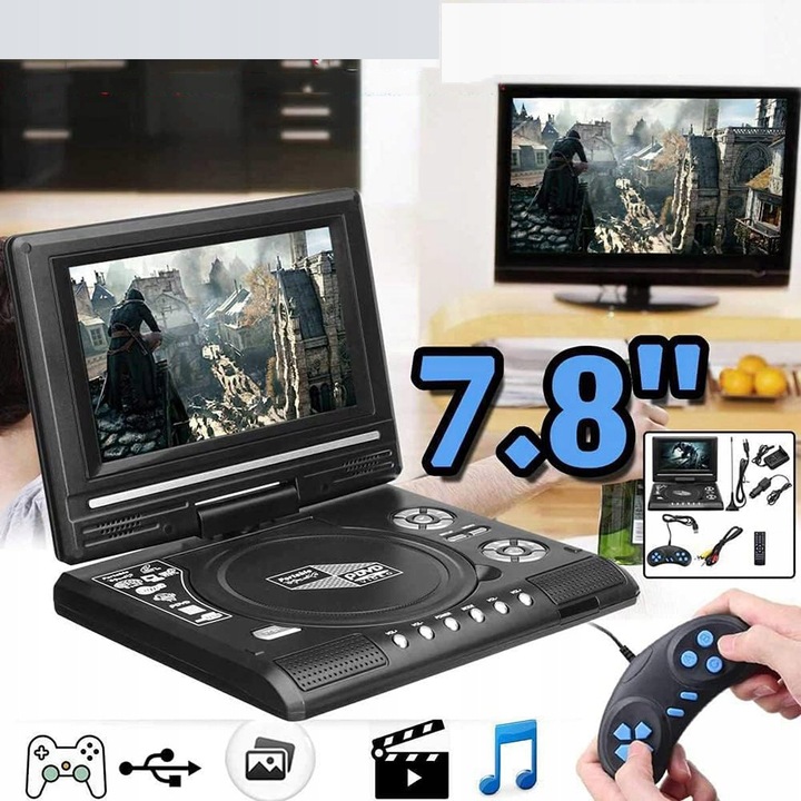 ODTWARZACZ DVD PRZENOŚNY SAMOCHODOWY USB KONSOLA