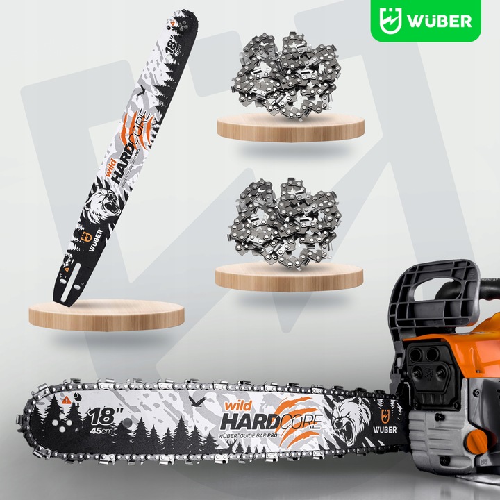 PROWADNICA DO PIŁY SPALINOWEJ PILARKI 18" 45CM + 2X ŁAŃCUCH 0.325"