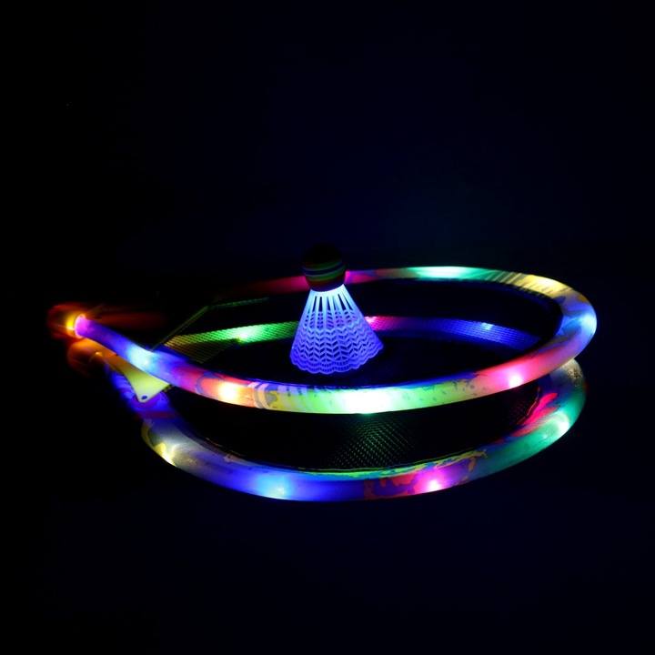 Rakietki Paletki Babington z lotkami Tenis Plażowy Badminton świecący LED