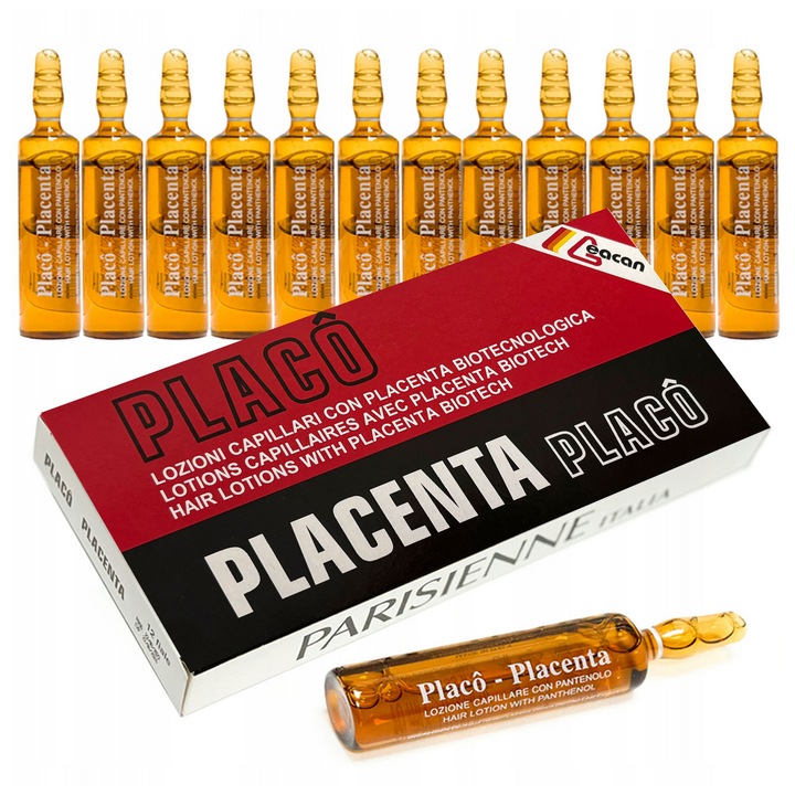 Ampułki do włosów PLACENTA PLACO na porost włosów przeciw wypadaniu 2x 12