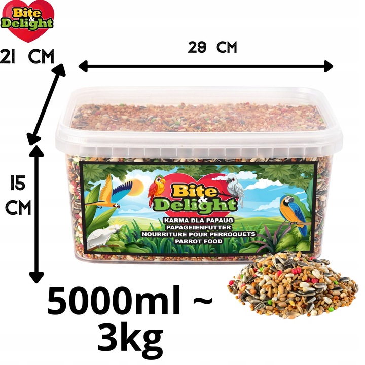 Karma dla papug pokarm dla nimfy falistej Zbilansowane źródło witamin