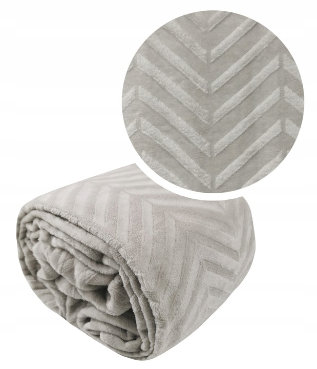 GRUBY KOC 200x220 cm CIEPŁA NARZUTA NA ŁÓŻKO DLA CIEBIE PREZENT JASNY SZARY