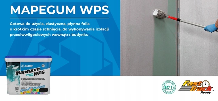 Hydroizolacja Folia płynna Mapei MAPEGUM WPS 10 kg do WEWNĄTRZ do łazienki