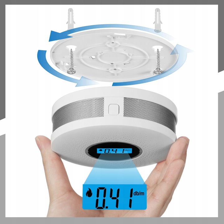 Czujnik czadu i dymu detektor tlenku węgla CO GAZU BEZPRZEWODOWY LCD