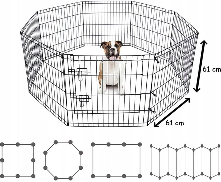 Metalowy Składany Kojec dla Psa Królika do Domu na Zewnątrz Zagroda