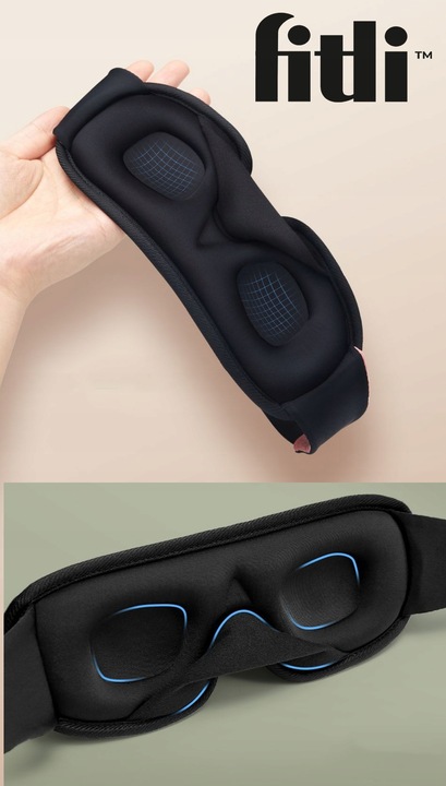 OPASKA NA OCZY DO SPANIA 3D Maska Zaciemniająca Regulowana MEMORY CZARNA