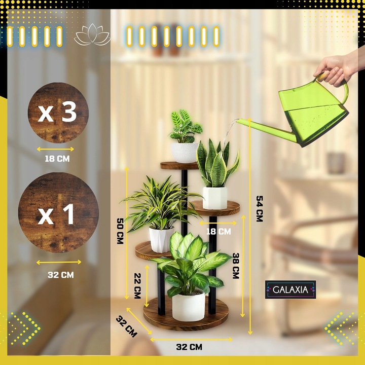 KWIETNIK STOJĄCY Stojak na Kwiaty Kwiatki Rośliny Metalowy Drewniany Loft