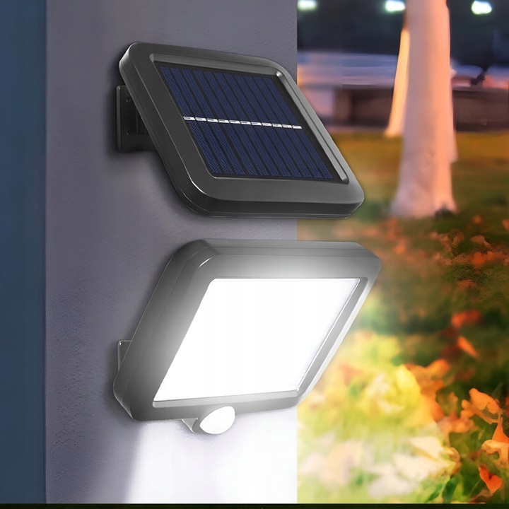 BARDZO MOCNA LAMPA SOLARNA HALOGEN LED CZUJNIK RUCHU ZMIERZCHU 15W 6500K