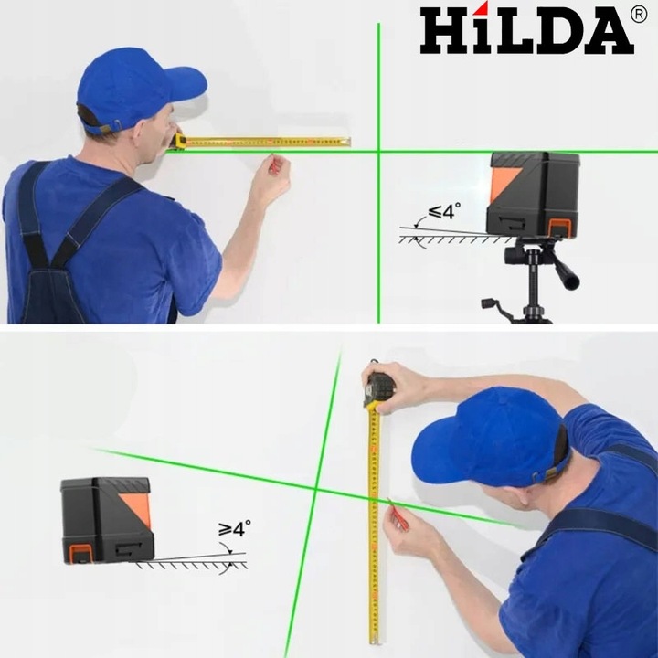 HILDA POZIOMICA LASEROWA MINI MAŁY LASER KRZYŻOWY SAMOPOZIOMUJĄCY