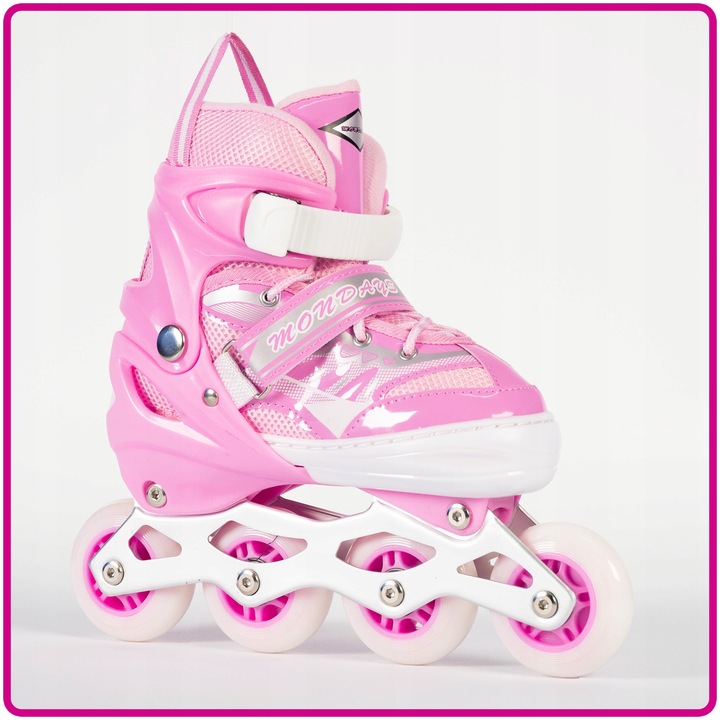 ROLKI REGULOWANE DLA DZIECI DZIEWCZYNKI 38-41 RÓŻOWE DZIECIĘCE MŁODZIEŻOWE