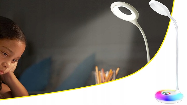 LAMPKA NA BIURKO LED LAMPA BIURKOWA STOJĄCA DO NAUKI DOTYKOWA USB RGB