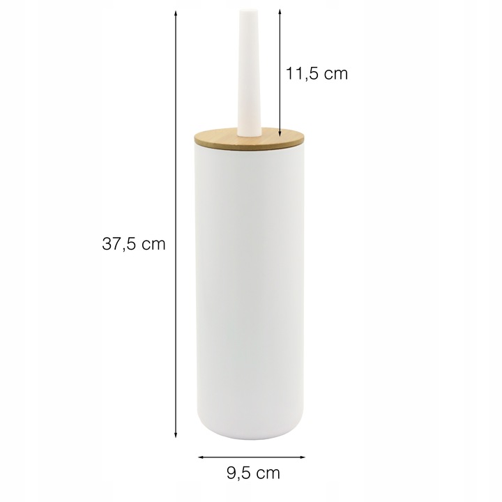 Szczotka do WC toalety biała łazienkowa toaletowa zamknięta bambus
