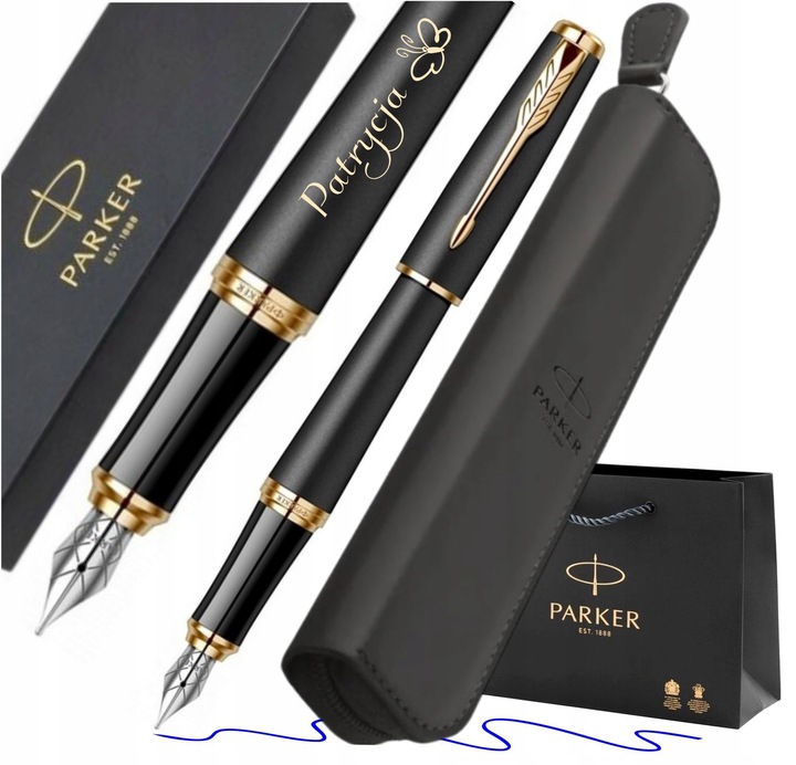 PIÓRO PARKER WIECZNE URBAN CZARNE GT ZŁOCONE z GRAWEREM ETUI PIÓRNIK CZARNY