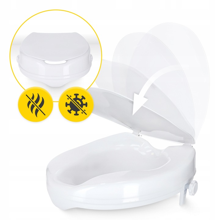 NASADKA NAKŁADKA TOALETOWA PODWYŻSZAJĄCA NA SEDES Z KLAPĄ DESKA WC 5 CM